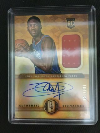 2014 - 15 Gold Standard Joel Embiid 76ers Rc Rookie Patch Jersey Auto /199