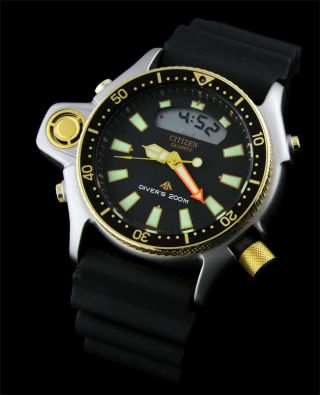 Citizen Promaster Aqualand Jp2004 Vintage Watch Two Tone Diver 