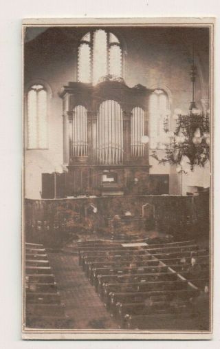Vintage Cdv Early American Pipe Organ 1860,  S Looks Like A Church
