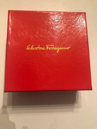 Authentic Vintage Salvatore Ferragamo Empty Red Box Storage 5 X 5 X 2.  5 Inches