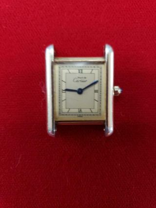 Vintage Must De Cartier Gold Vermeil Sterling Ladies Tank Watch