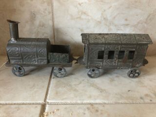 Antique Vintage American Pressed Tin Toy Train 1880s Pull