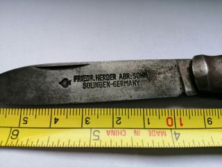 Friedr Herder Abr Sohn Solingen Germany Vintage Carbon Pocket Knife
