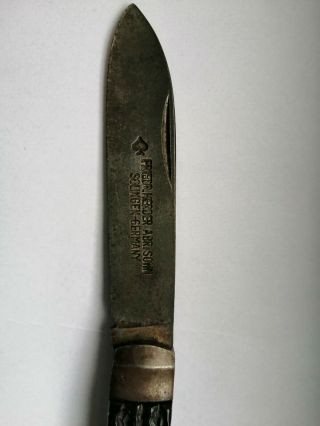 Friedr Herder Abr Sohn Solingen Germany Vintage Carbon Pocket Knife 3