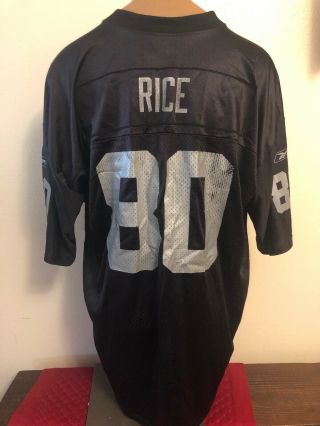 Oakland Raiders Jerry Rice 80 Jersey Black Reebok Mens Sz 2xl Vintage