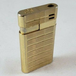 Vintage Cigarette Lighter Colibri Gas Gold Thin Design No Spark Parts 2