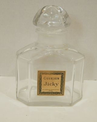 Antique Guerlain Jicky Perfume Bottle Very Large Size Signed Baccarat Bottle
