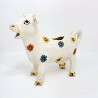 Estate Vintage Cow Ceramic Creamer Hand Painted Japan