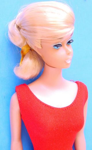 1964 Platinum Blonde Swirl Ponytail Barbie W Perfect Hair Set Suit & Heels