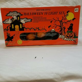 Vintage Halloween Pumpkin Blow Mold String Light Set - (10 Lights)