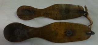 Antique Early Primitive Wooden Ice Skates