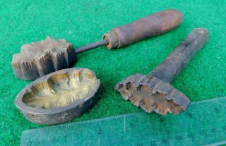 Millinery Iron Bronze Leaf / Silk Flower Iron W/ Cutter Antique