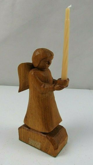 Vintage Pleasant Hill Mountain Craft Hand Carved Wooden Angel Cherub Polly Page
