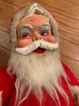 Vintage 1950 ' s Rushton Rubber Face Plush Body Christmas Santa Claus Doll 2