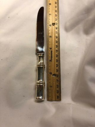 Tiffany And Co.  Sterling Silver Handle Bamboo Butter Knife