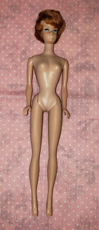 Vintage 1963 Barbie Bubble Cut 850 Titian Redhead Straight Legs Patented Japan