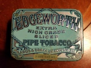 Vintage Edgeworth Extra Sliced Pipe Tobacco Tin Blue