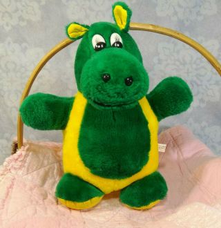 12 " Vintage Superior Toy And Novelty Inc Green Yellow Hippo Hippopotamus Plush