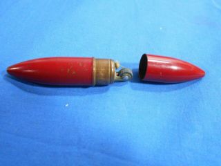 Vintage Red Copper Torpedo /bullet Design Lighter Exc Cond 1/2 " X 3 " Neat