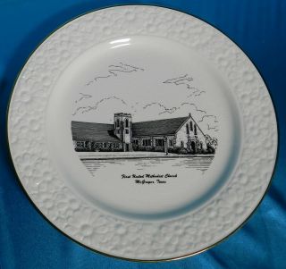 Vintage Commemorative Plate First Methodist Church Mcgregor Texas 1978 Vt3326