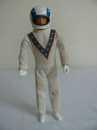 Vintage Ideal Toys Evel Knievel Action Figure / Doll W/ Helmet Vg