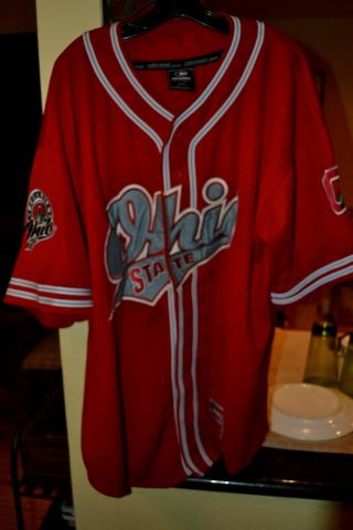 Ohio State Buckeyes Red Button Front Colosseum Baseball Jersey Size 2xl