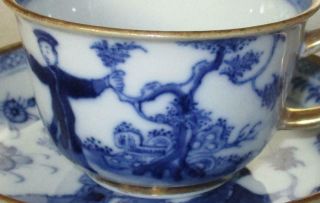 UNUSUAL EARLY CHINESE EXPORT PORCELAIN ENGLISH SHAPE CUP & SAUCER 2