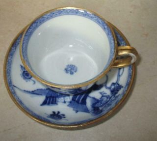 UNUSUAL EARLY CHINESE EXPORT PORCELAIN ENGLISH SHAPE CUP & SAUCER 3