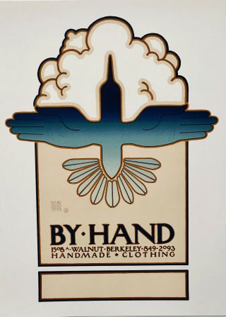 David Lance Goines 1974 Exhibition Poster " By Hand "