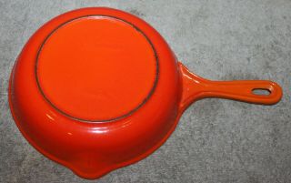 Vintage Le Creuset Cast Iron Enamel Flame Red/orange 7 1/2 " Pan