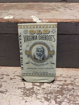 Rare Vintage 1886 Uncle Remus Old Virginia Cheroots Empty Cigar Pack