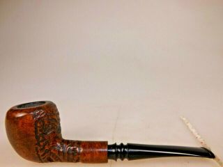 Old Stock Hand Carved Imported Briar Pipe Acorn Hard Nylon Stem 6mm Filter Tenon