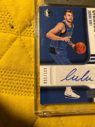2018 - 19 Contenders Luka Doncic Up And Coming RC Auto Autograph 051/199 LC 2