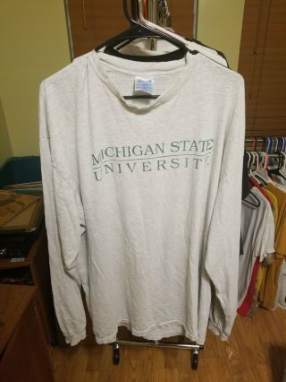 Vintage 90s Long Sleeve Shirt Michigan State University Spartans Xxl Msu