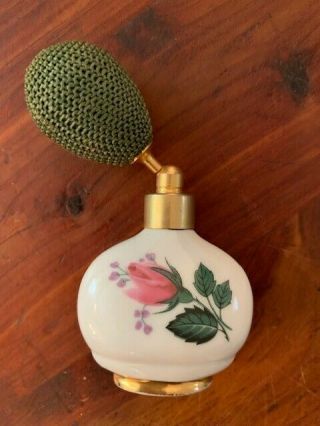 Vintage Royal Bavaria Germany Perfume Bottle Atomizer Pump Spray Rose Bud