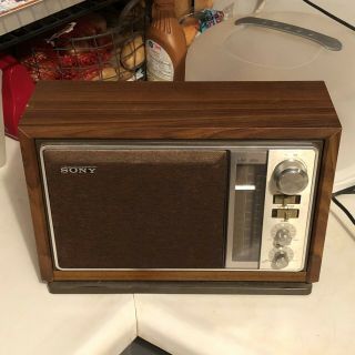 Vintage Sony Table Radio Model Icf - 9740w 1970’s Am/fm Radio Great