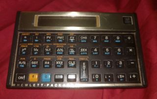 Vintage HP Hewlett Packard 12C Financial Calculator W/ Leather Pouch Case 2