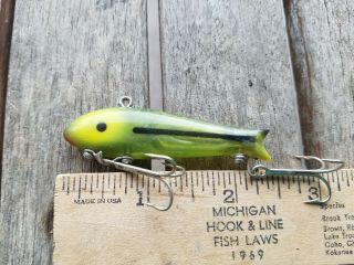 Vintage Fishing Lure - Mitte Mike - Palm Sporting Goods,  Louisiana - Green