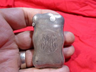 Antique Sterling Silver Vesta Match Safe Case 1