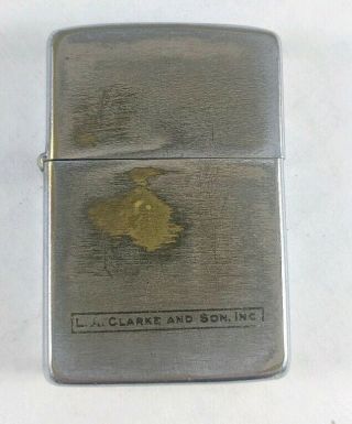 Vintage 1965 Zippo Lighter With L.  A.  Clark And Son Incorporated Advertisement