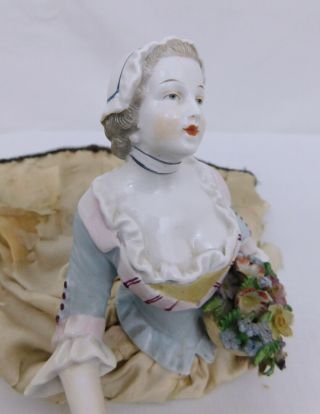 Stunning Antique C.  1900 German Porcelain Half Doll Finely Detailed
