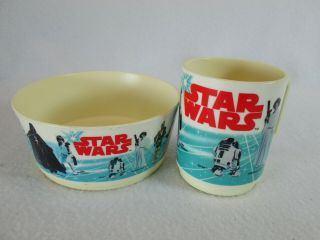 Vintage 1977 Star Wars Plastic Cup And Bowl Set By Deka