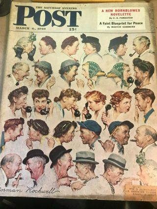 Saturday Evening Post March 6 1948 Vintage Rockwell Cover Faces Babe Ruth