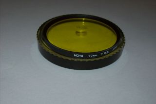 Vintage Hoya 77mm Y (k2) Yellow Screw In Filter With Case Made In Japan -