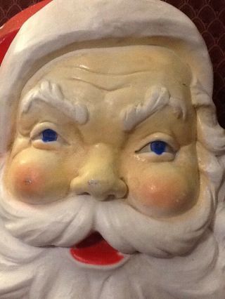 Vintage Union Product Santa Blow Mold Head Face Plastic Wall Hanging Lighted 21 