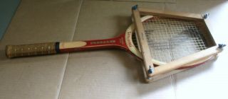 Spalding " Poncho Gonzales " Vintage Wood Tennis Racquet With Press 4 5/8 " M Grip