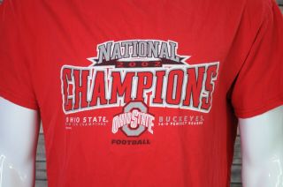 2002 Ohio State Buckeyes Ncaa National Champions Red T Shirt Mens Large