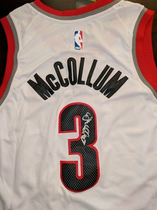 Cj Mccollum Signed Autographed Portland Trailbrazers Basketball Jersey Proof