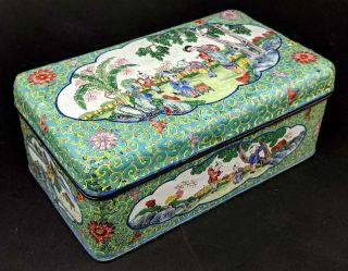 Chinese Canton Enamel Antique Box 19th Century