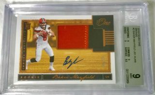 Baker Mayfield 2018 Panini One Bronze Rpa /49 Rc Patch Auto Bgs 9 With 10 Auto